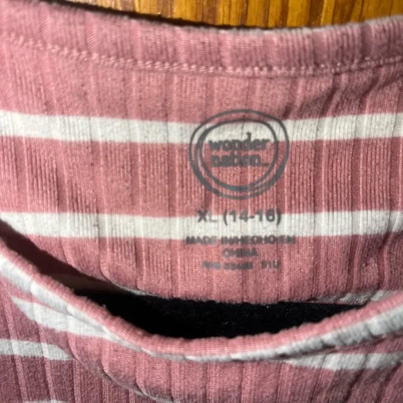 Wonder Nation Pink and White Striped Tee - Picture 3 of 3